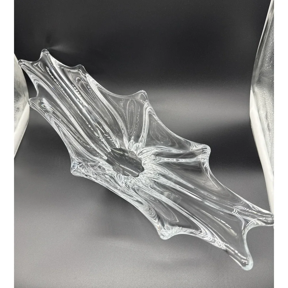 Daum France Sculptural Centerpiece Crystal Vase Signed